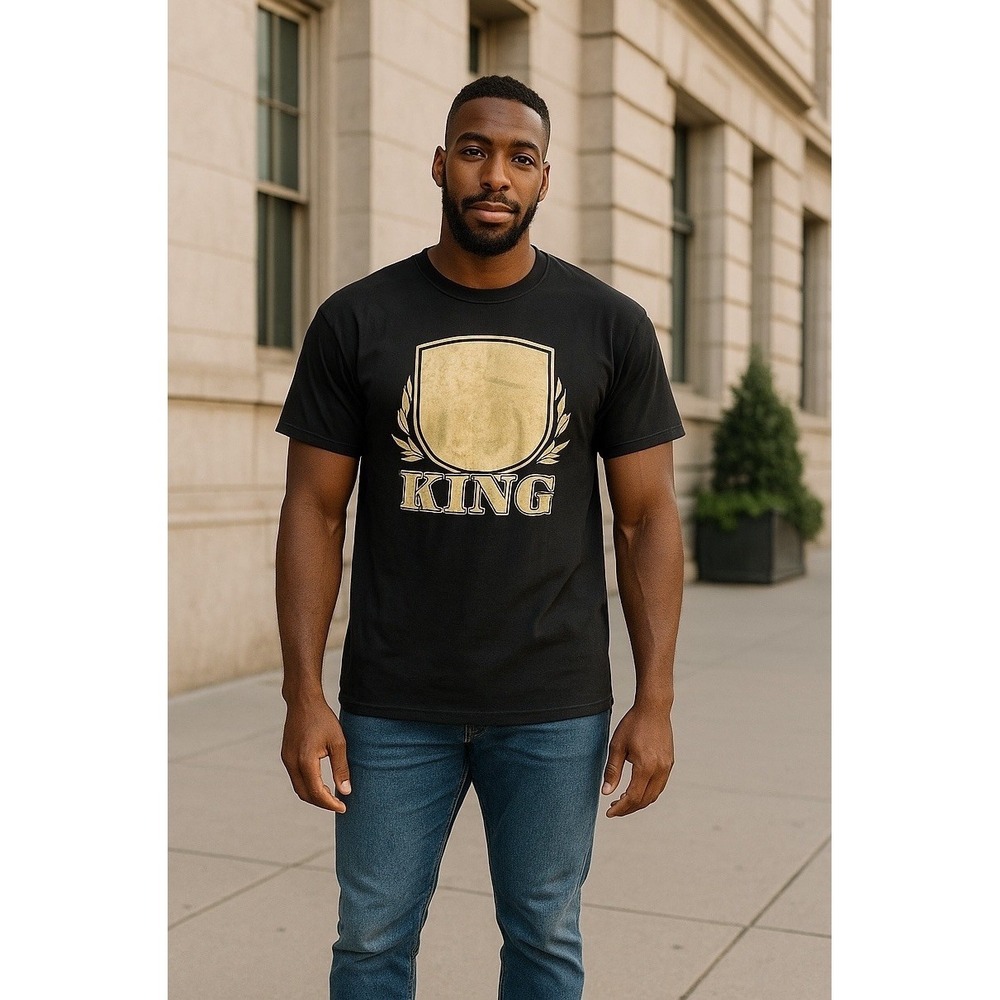 Gemrock Vintage T Shirt- BLACK KING‎ 4XL- 100% Cotton Rare 🔥